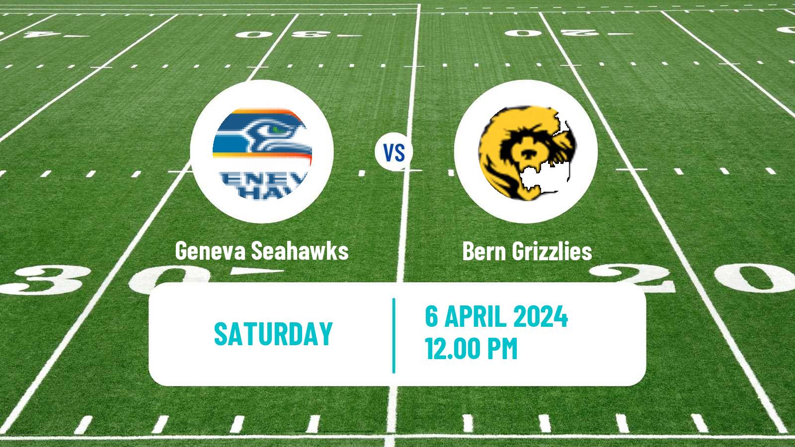 American football Swiss NLA American Football Geneva Seahawks - Bern Grizzlies