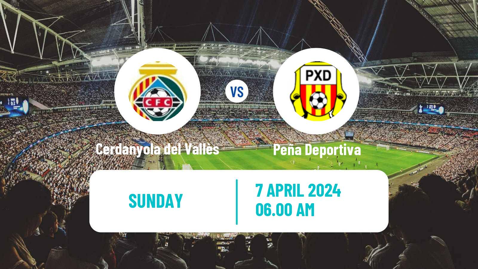 Soccer Spanish Segunda RFEF - Group 3 Cerdanyola del Vallès - Peña Deportiva