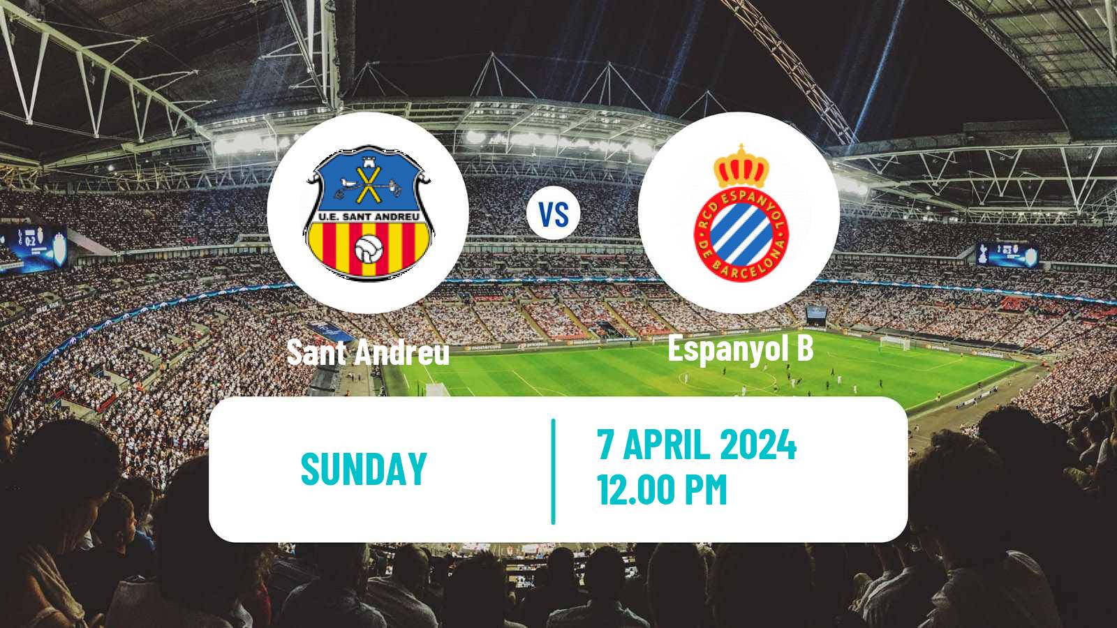 Soccer Spanish Segunda RFEF - Group 3 Sant Andreu - Espanyol B
