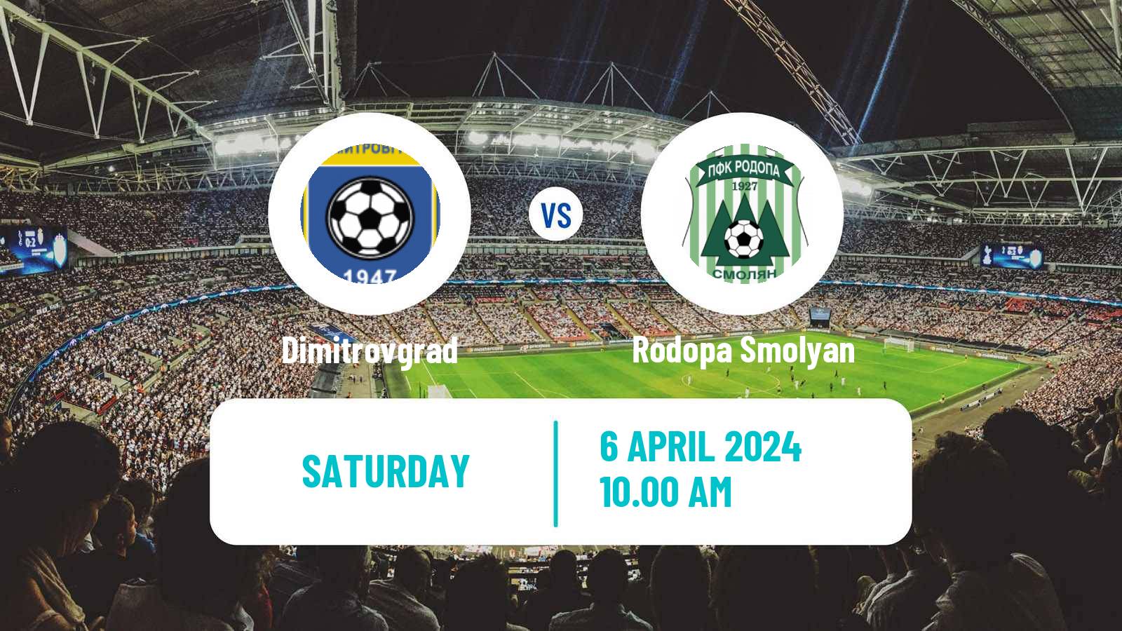 Soccer Bulgarian Third League - South-East Dimitrovgrad - Rodopa Smolyan