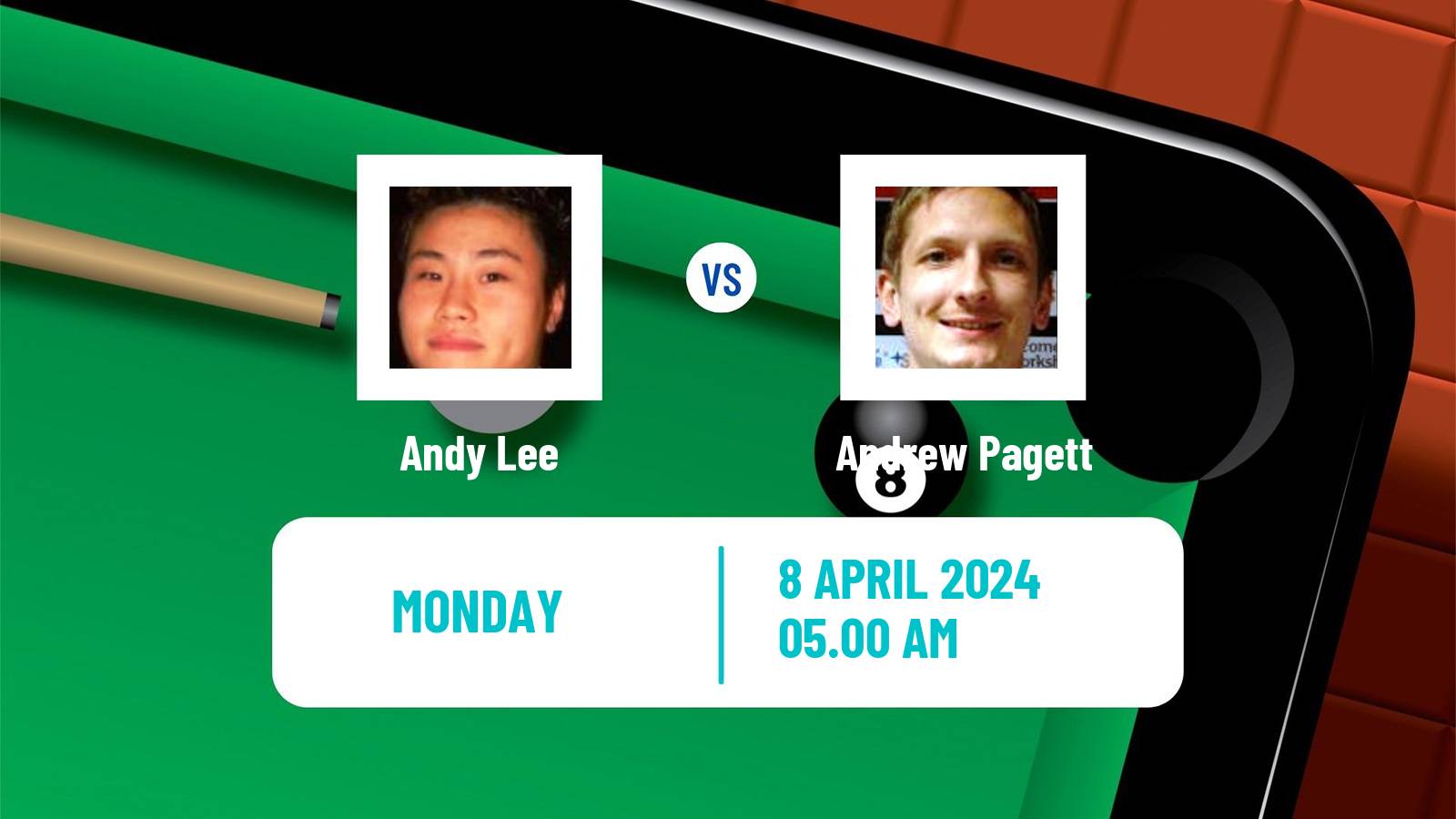 Snooker World Championship Andy Lee - Andrew Pagett