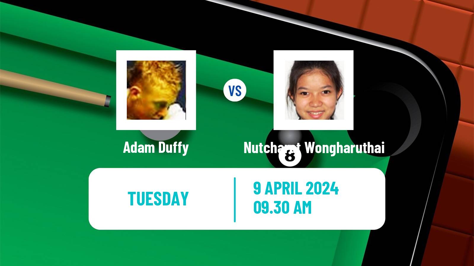 Snooker World Championship Adam Duffy - Nutcharat Wongharuthai