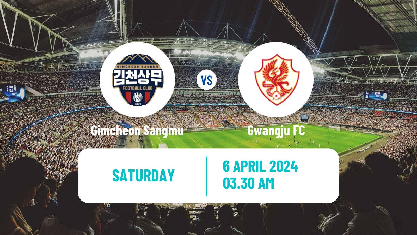 Soccer South Korean K-League 1 Gimcheon Sangmu - Gwangju