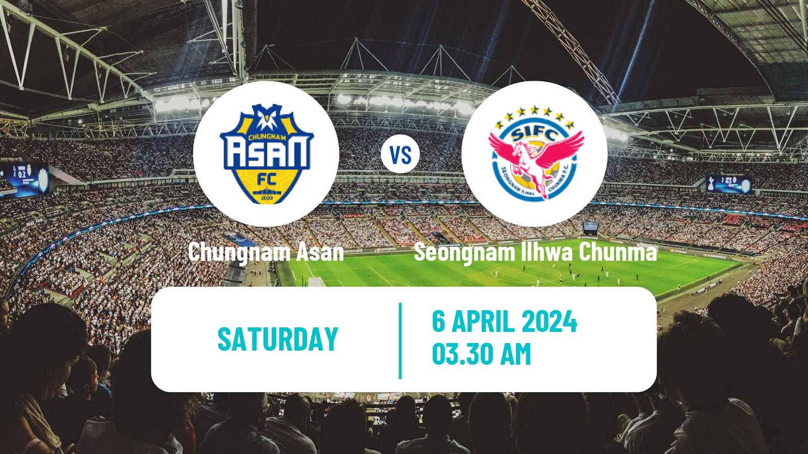 Soccer South Korean K-League 2 Chungnam Asan - Seongnam Ilhwa Chunma
