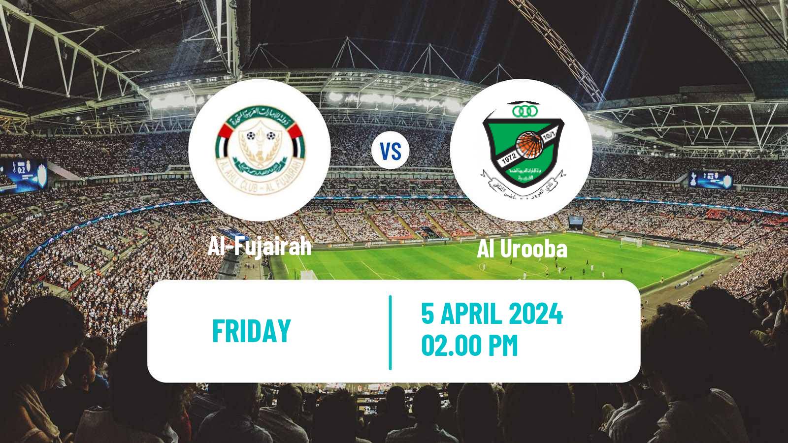 Soccer UAE Division 1 Al-Fujairah - Al Urooba