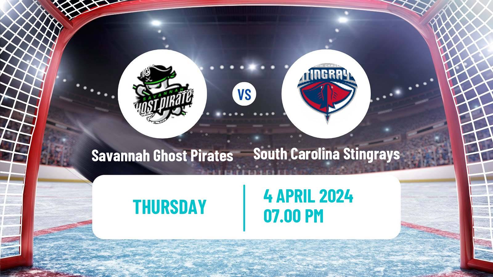 Hockey ECHL Savannah Ghost Pirates - South Carolina Stingrays