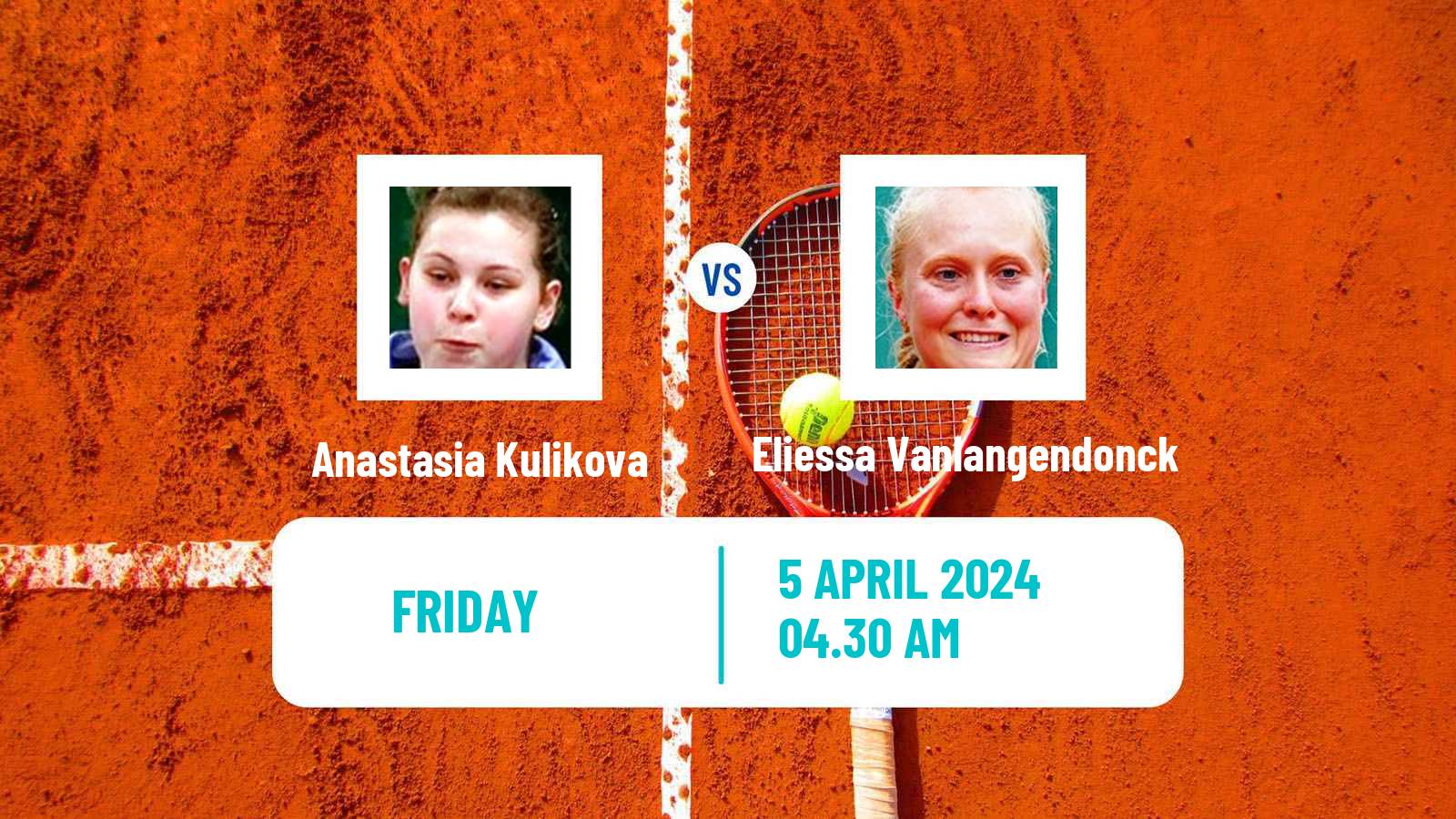 Tennis ITF W15 Monastir 12 Women Anastasia Kulikova - Eliessa Vanlangendonck