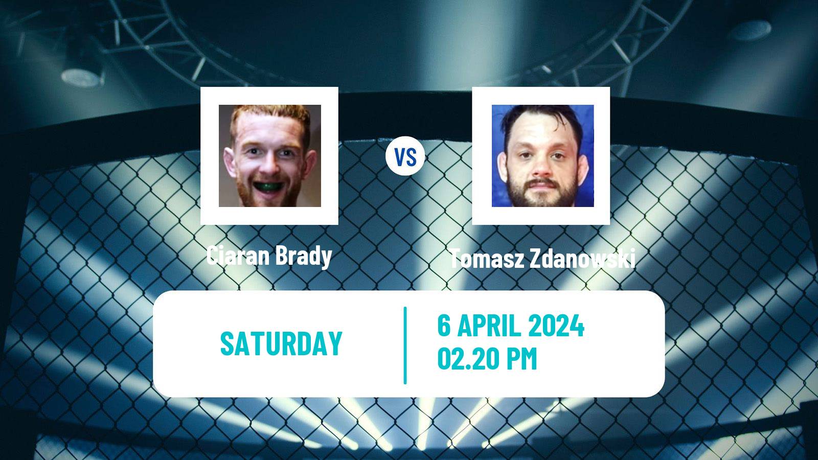 MMA Bantamweight Cage Warriors Men Ciaran Brady - Tomasz Zdanowski