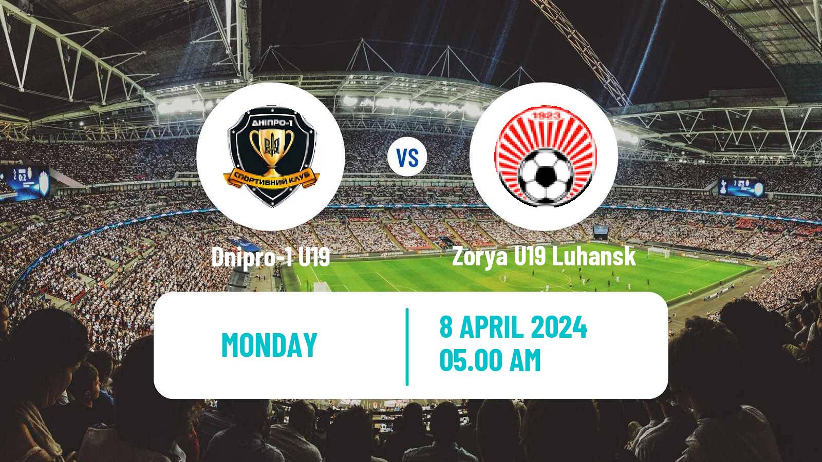 Soccer Ukrainian U19 League Dnipro-1 U19 - Zorya U19 Luhansk