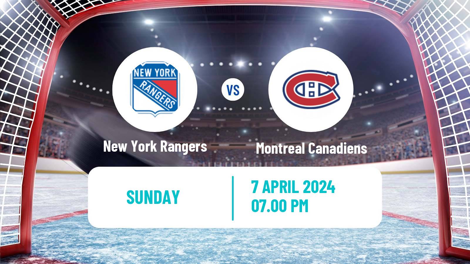 Hockey NHL New York Rangers - Montreal Canadiens