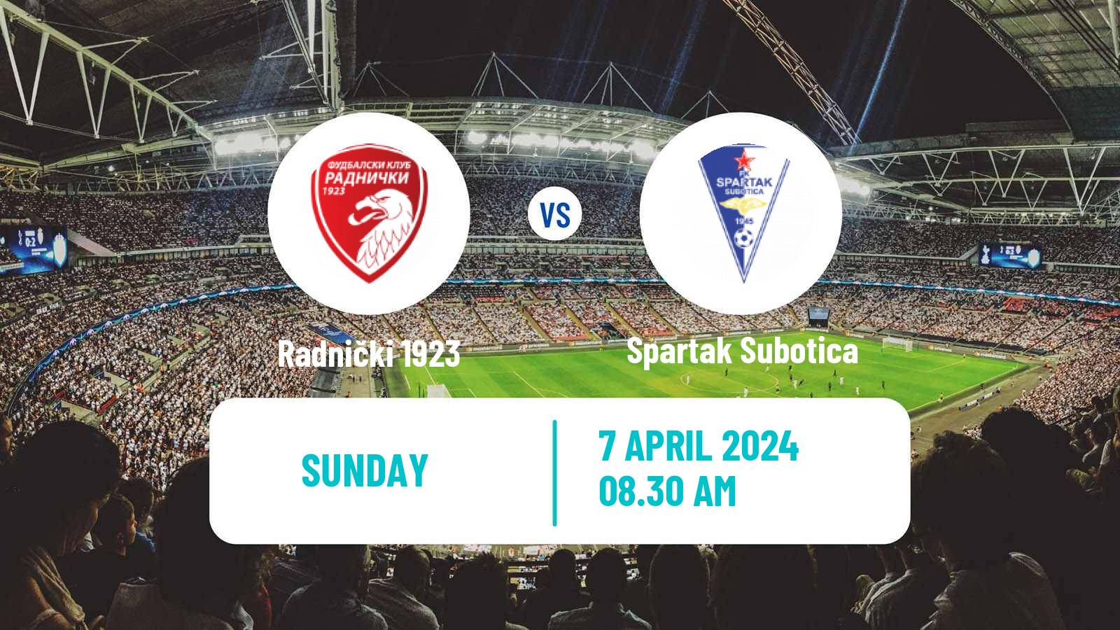 Soccer Serbian Superliga Radnički 1923 - Spartak Subotica