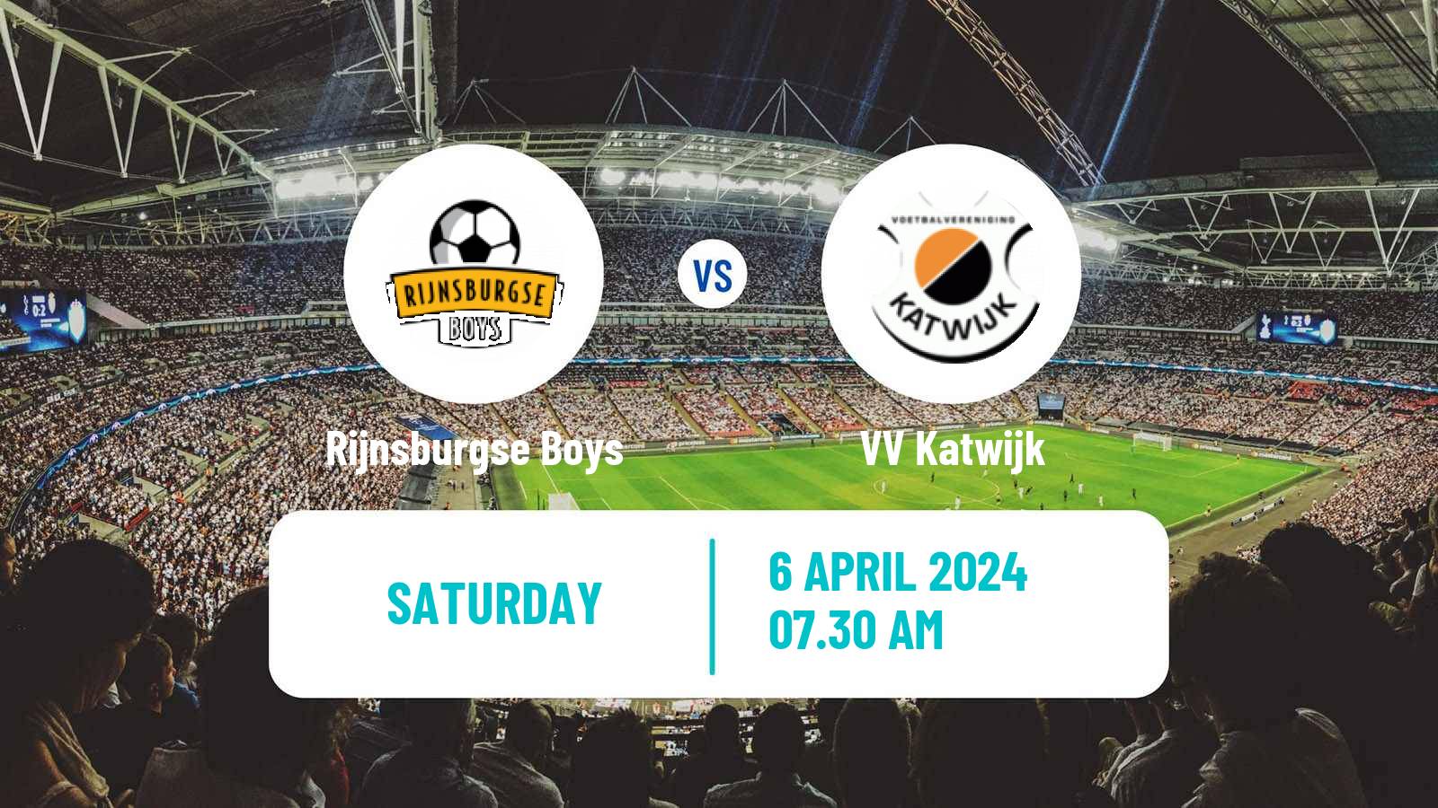 Soccer Dutch Tweede Divisie Rijnsburgse Boys - Katwijk