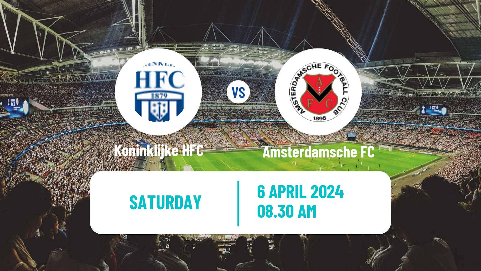 Soccer Dutch Tweede Divisie Koninklijke HFC - Amsterdamsche FC