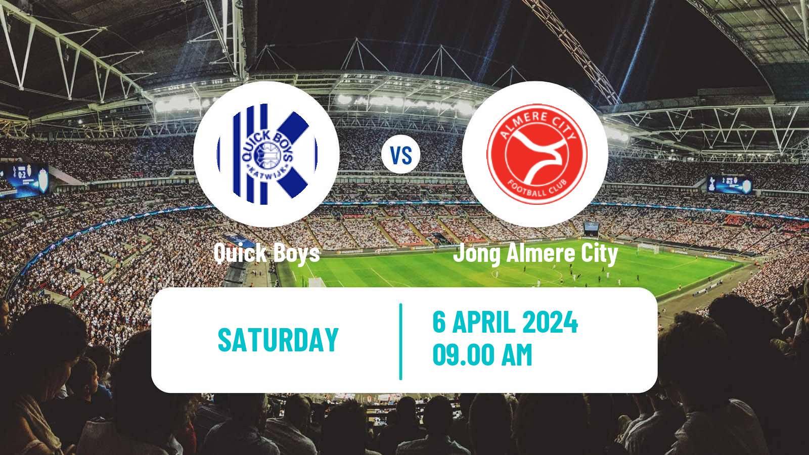 Soccer Dutch Tweede Divisie Quick Boys - Jong Almere City