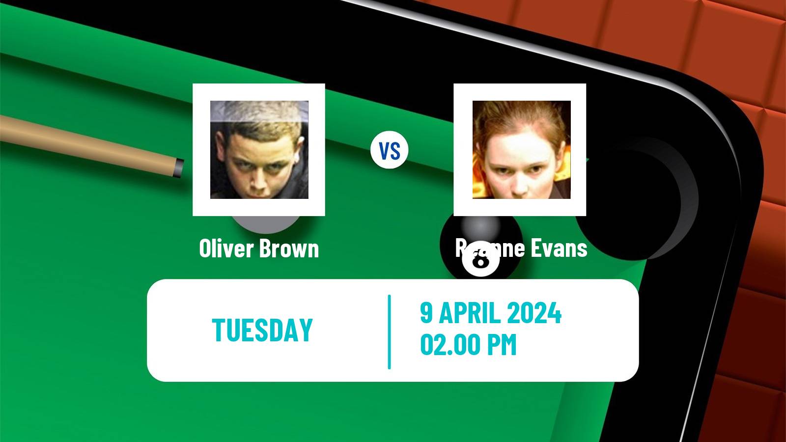 Snooker World Championship Oliver Brown - Reanne Evans