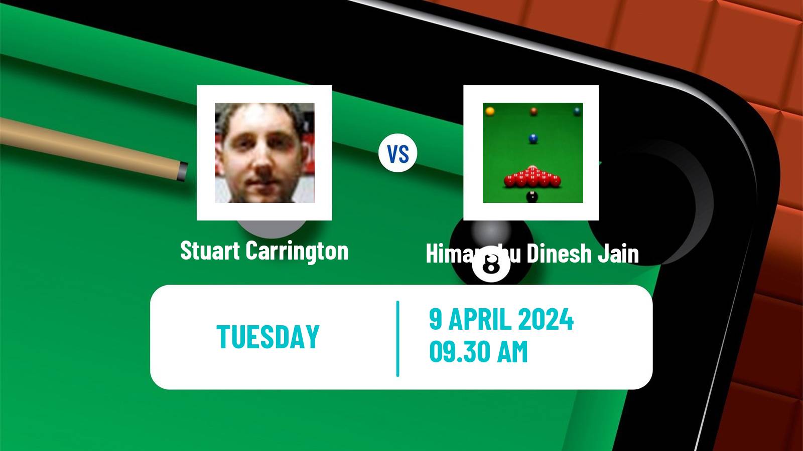 Snooker World Championship Stuart Carrington - Himanshu Dinesh Jain