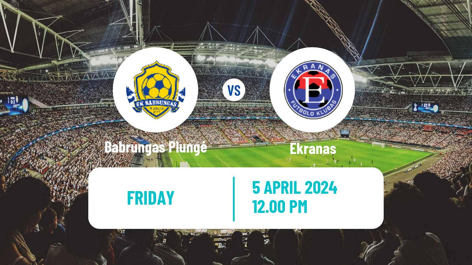 Soccer Lithuanian Division 2 Babrungas Plungė - Ekranas