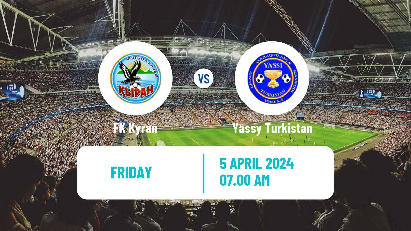 Soccer Kazakh First Division Kyran - Yassy Turkistan
