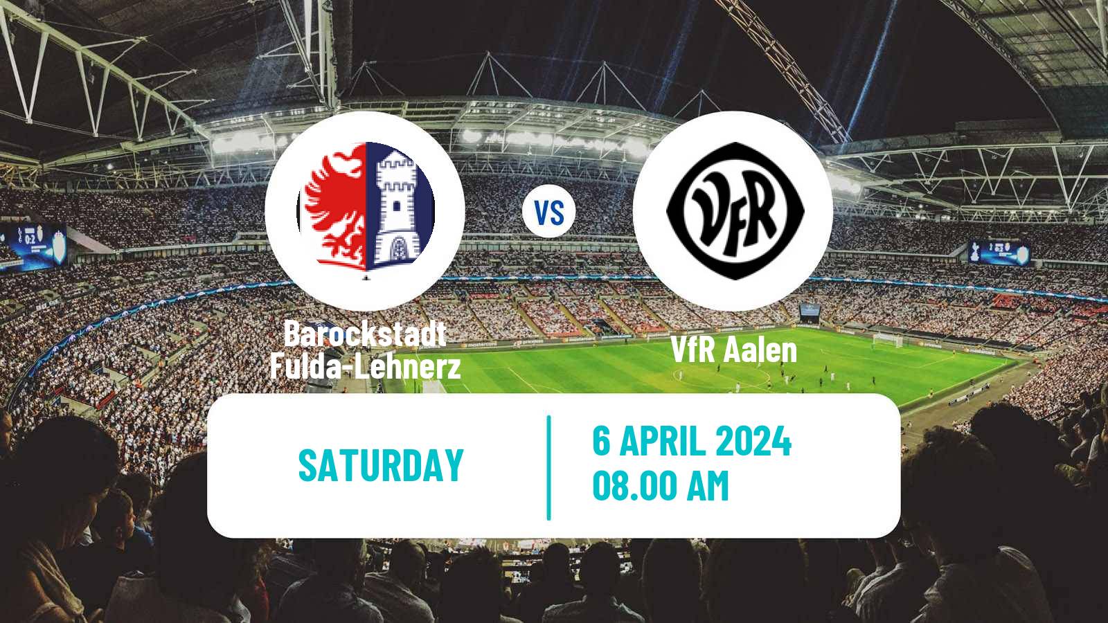 Soccer German Regionalliga Sudwest Barockstadt Fulda-Lehnerz - VfR Aalen