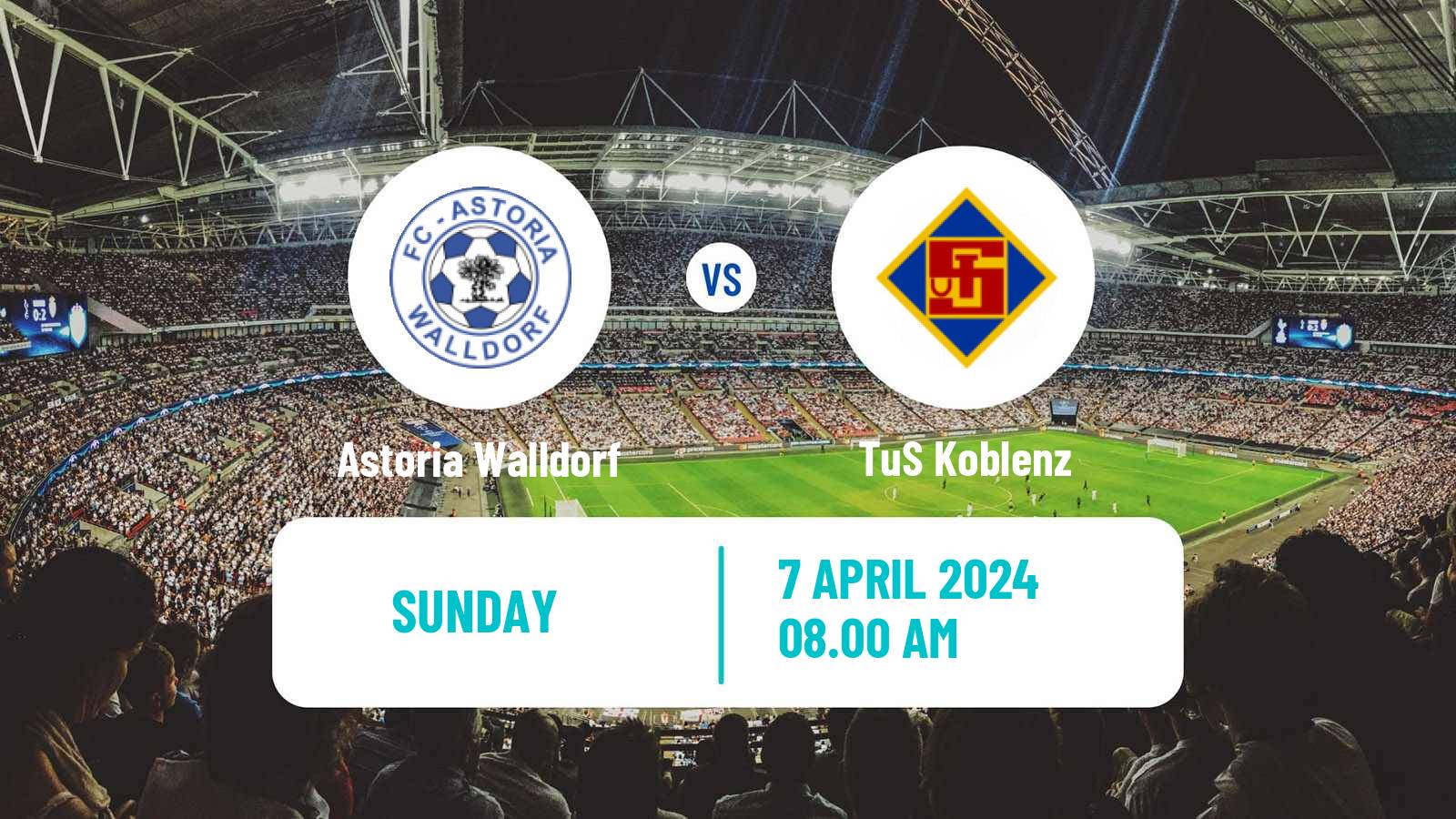 Soccer German Regionalliga Sudwest Astoria Walldorf - TuS Koblenz