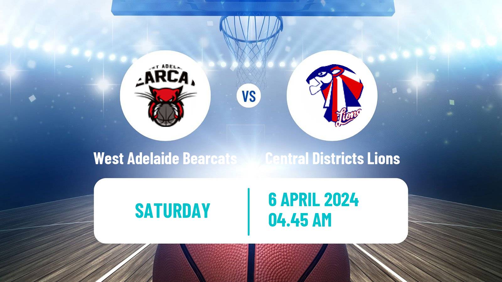 Basketball Australian NBL1 Central West Adelaide Bearcats - Central Districts Lions