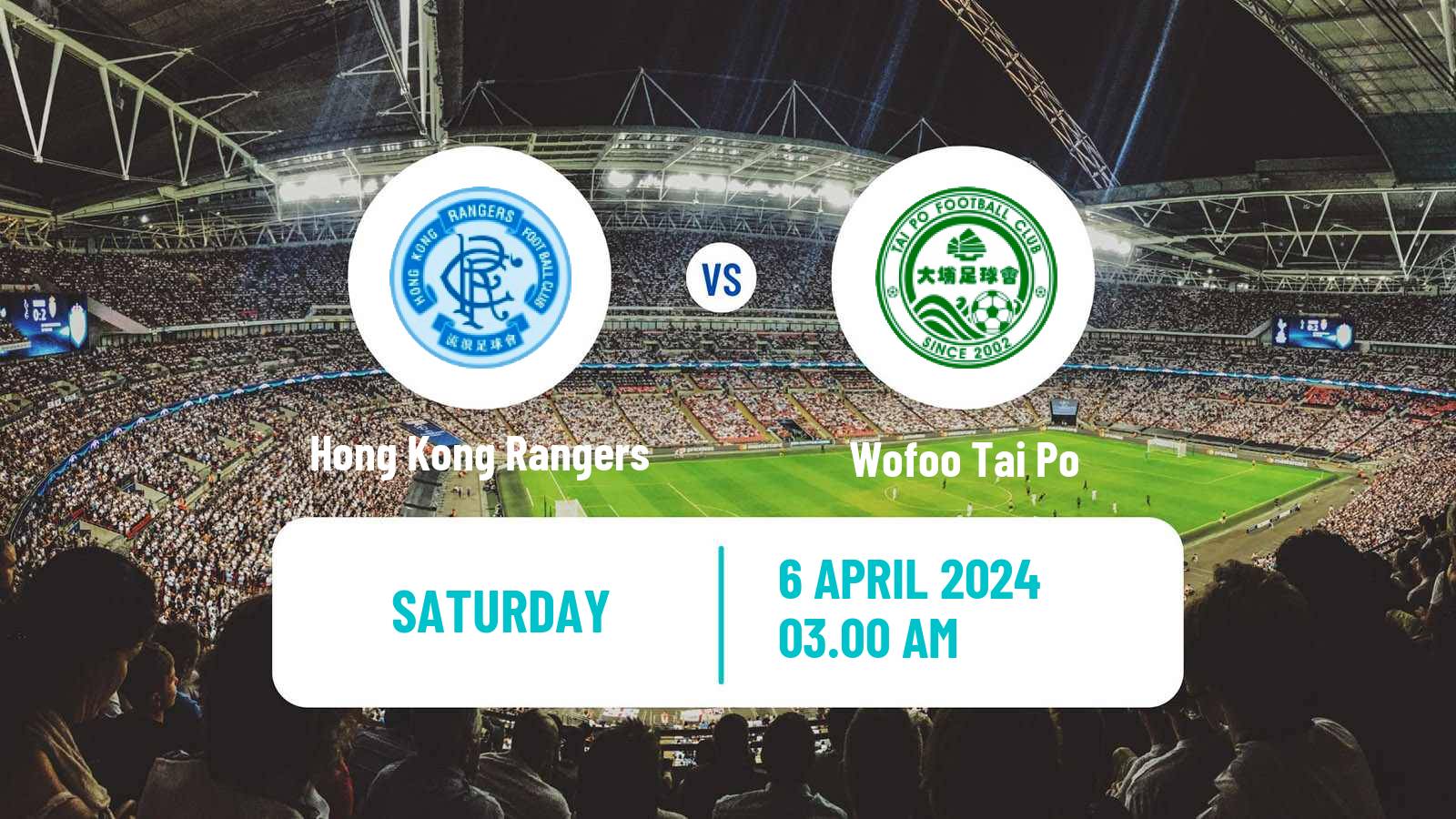 Soccer Hong Kong Premier League Hong Kong Rangers - Wofoo Tai Po