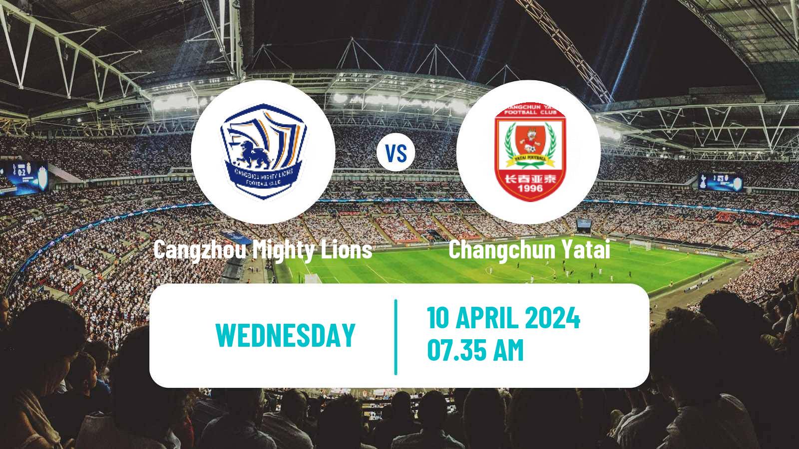 Soccer Chinese Super League Cangzhou Mighty Lions - Changchun Yatai