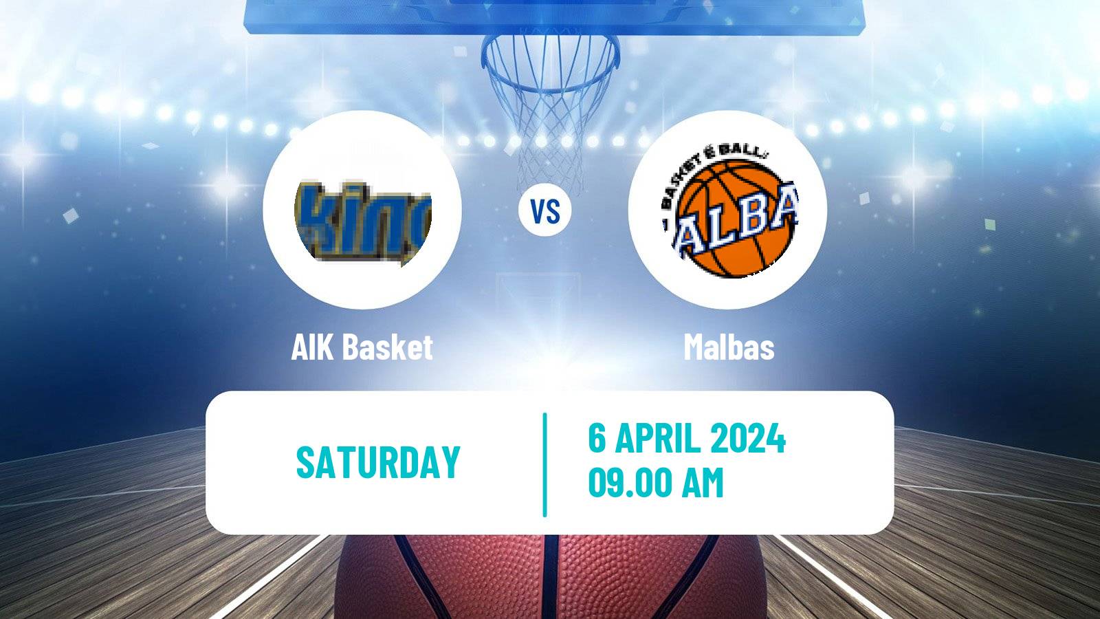 Basketball Swedish Superettan Basketball AIK Basket - Malbas