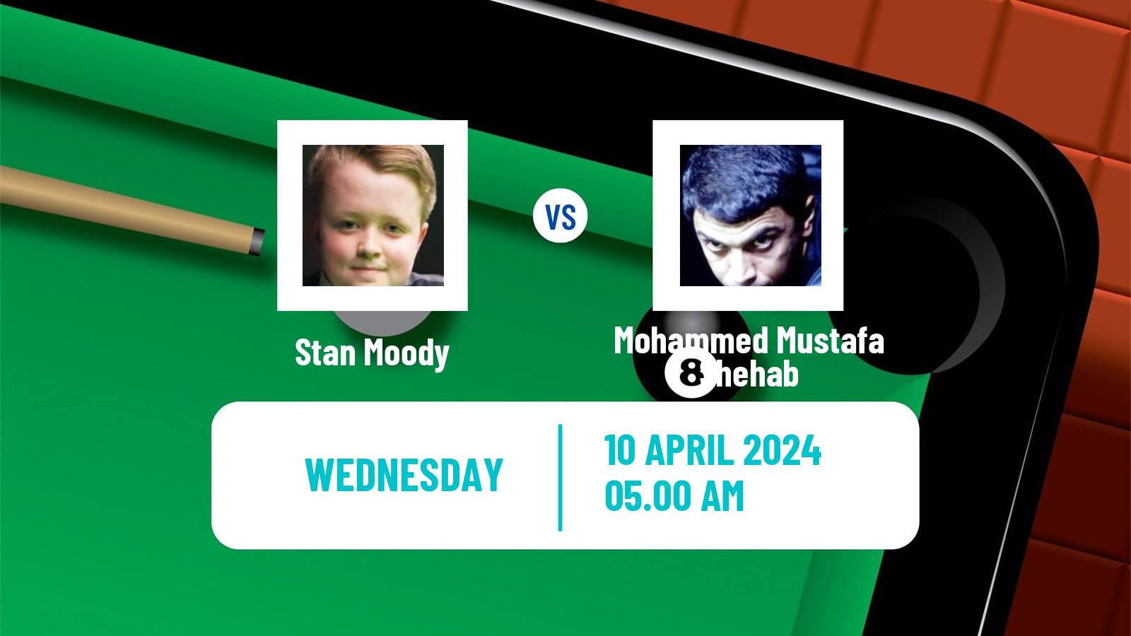 Snooker World Championship Stan Moody - Mohammed Mustafa Shehab
