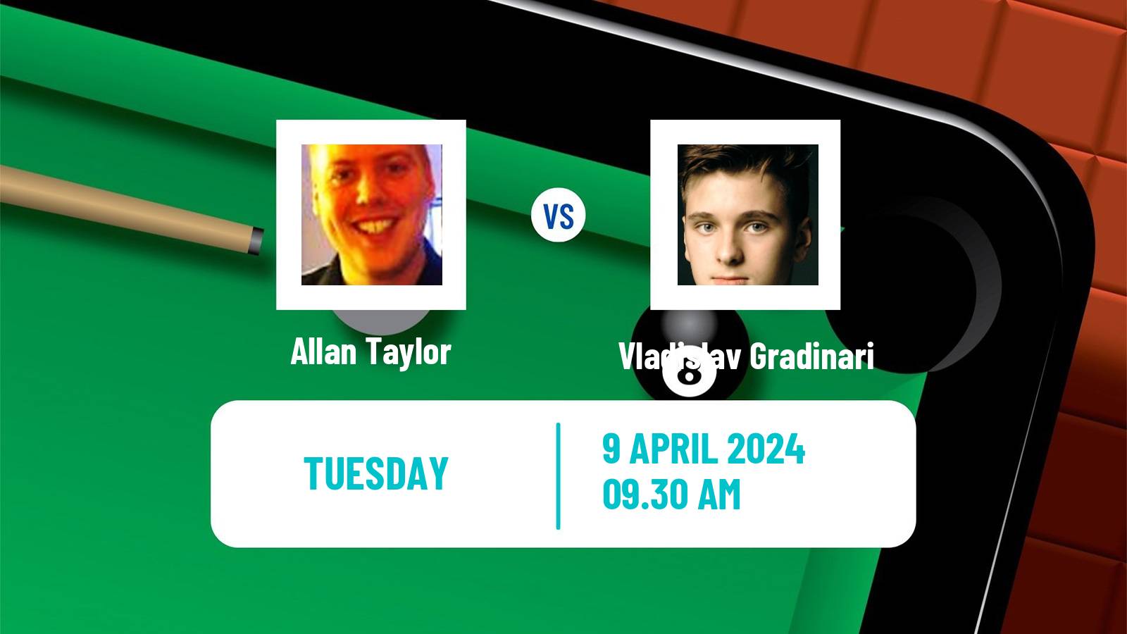 Snooker World Championship Allan Taylor - Vladislav Gradinari