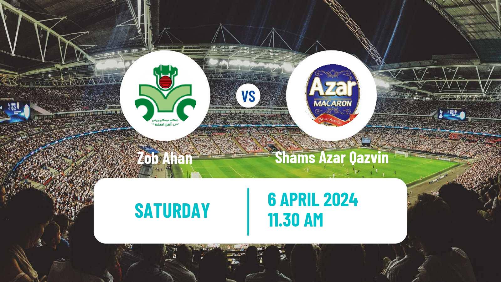 Soccer Iran Pro League Zob Ahan - Shams Azar Qazvin