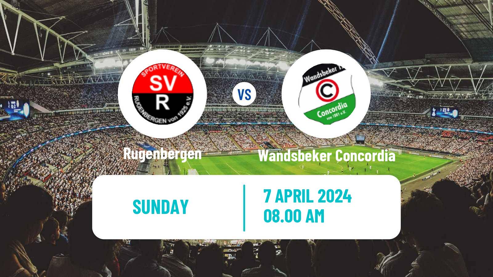 Soccer German Oberliga Hamburg Rugenbergen - Wandsbeker Concordia