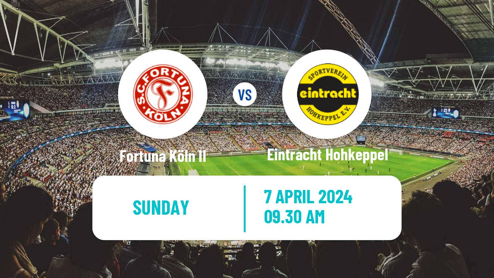 Soccer German Oberliga Mittelrhein Fortuna Köln II - Eintracht Hohkeppel