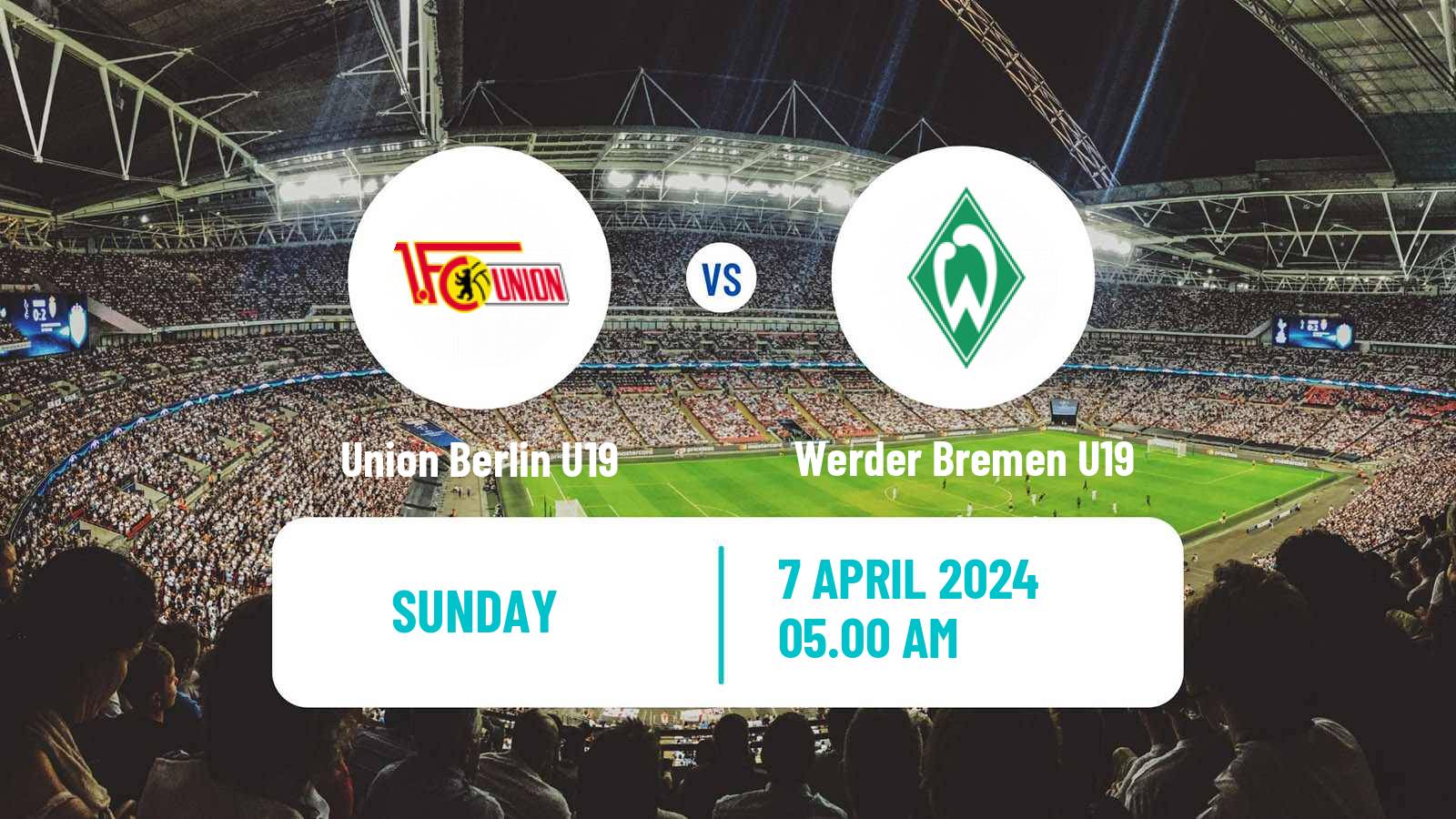 Soccer German Junioren Bundesliga North Union Berlin U19 - Werder Bremen U19