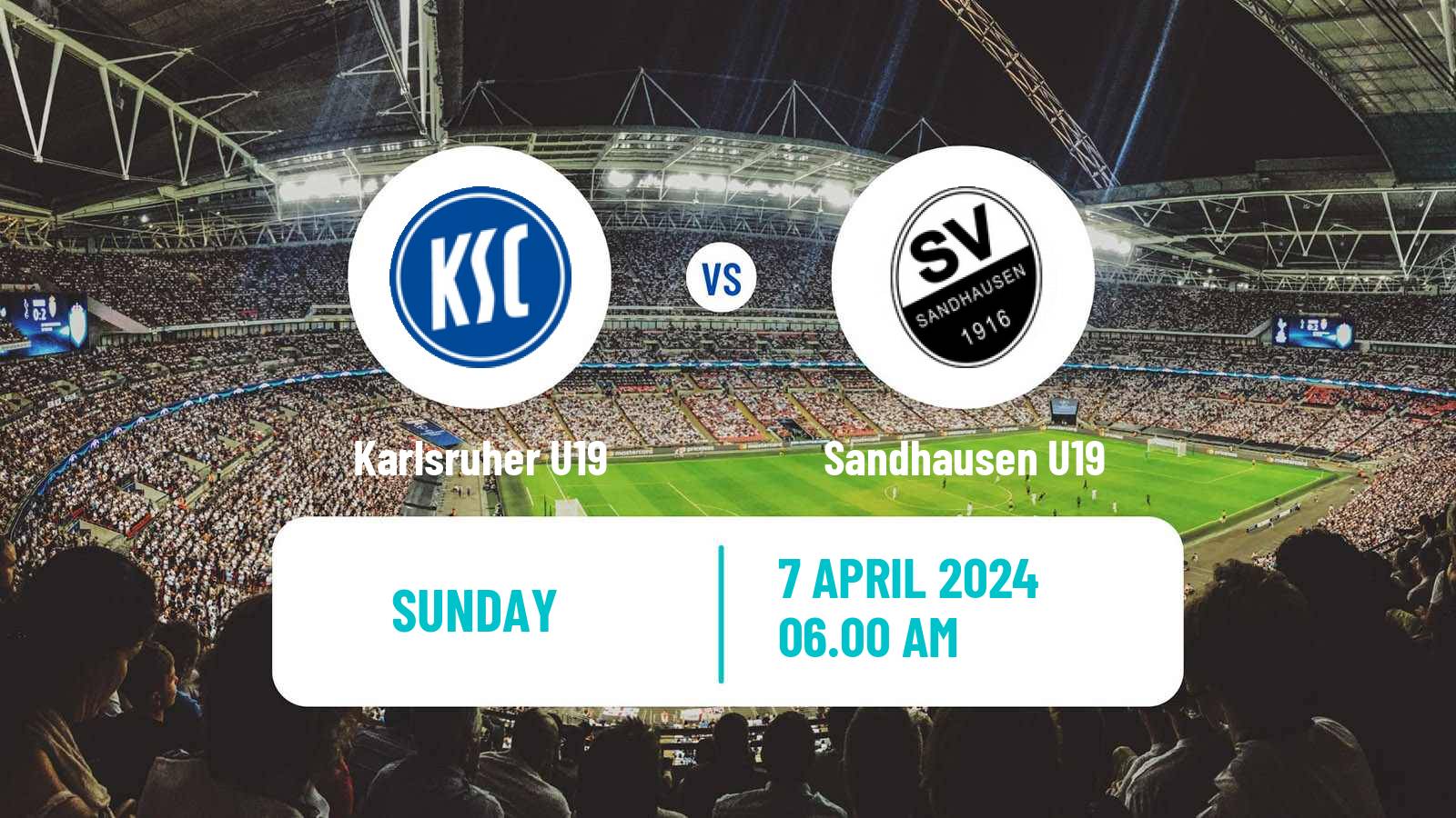 Soccer German Junioren Bundesliga South Karlsruher U19 - Sandhausen U19