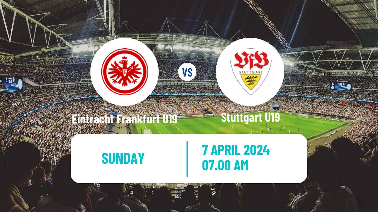 Soccer German Junioren Bundesliga South Eintracht Frankfurt U19 - Stuttgart U19