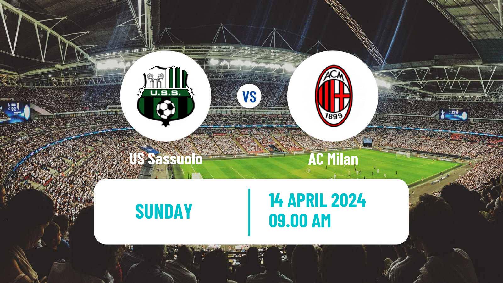 Soccer Italian Serie A Sassuolo - Milan