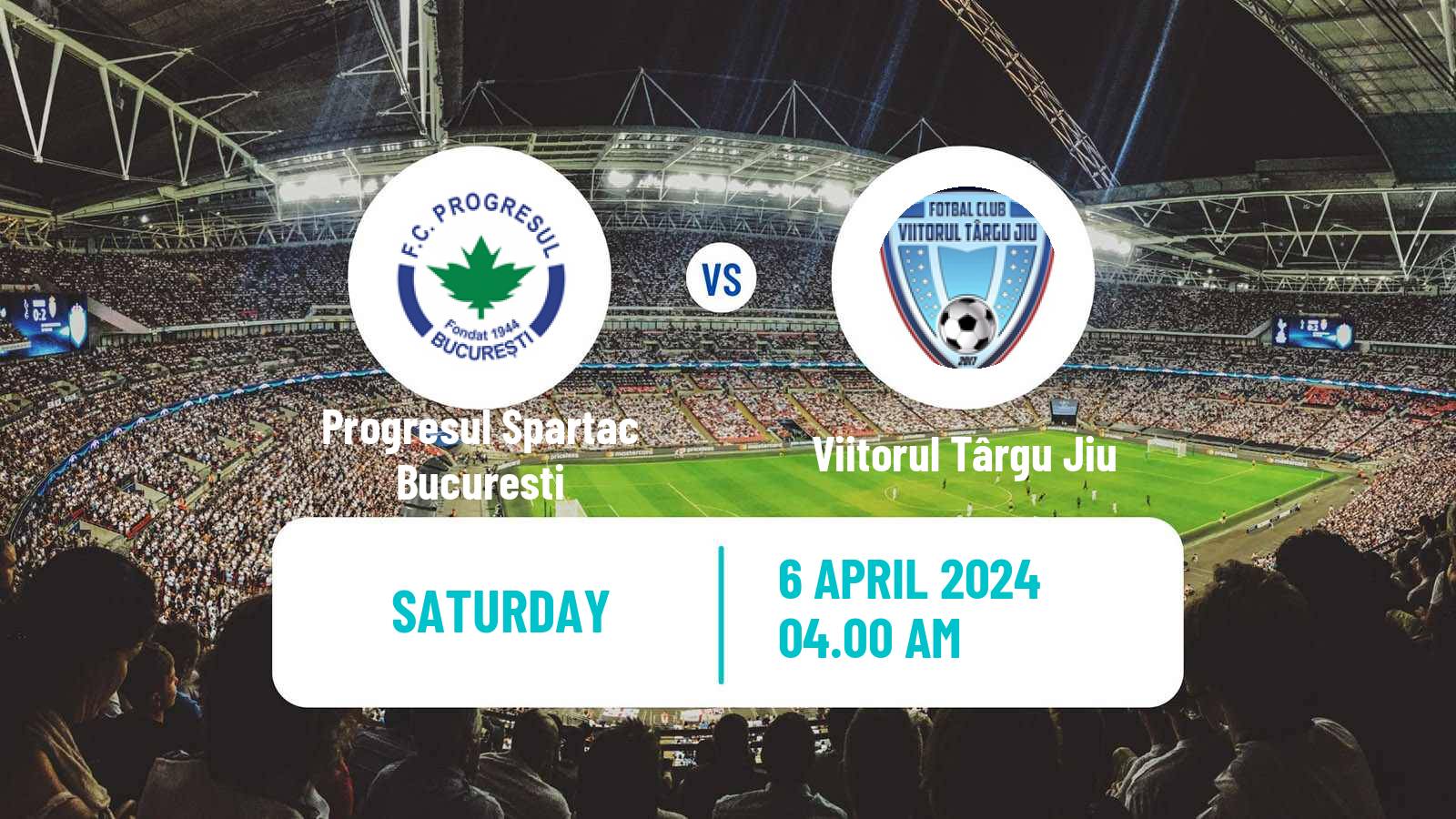Soccer Romanian Division 2 Progresul Spartac Bucuresti - Viitorul Târgu Jiu