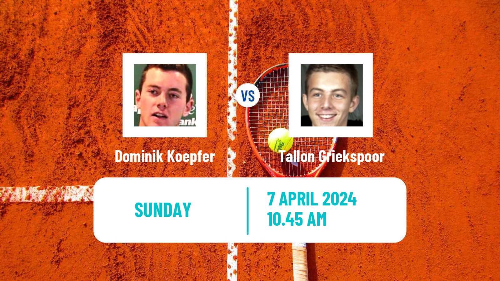 Tennis ATP Monte Carlo Dominik Koepfer - Tallon Griekspoor