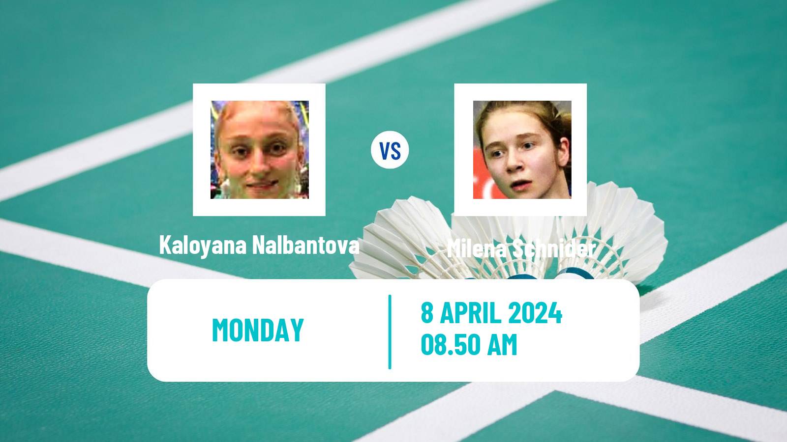 Badminton BWF European Championship Women Kaloyana Nalbantova - Milena Schnider