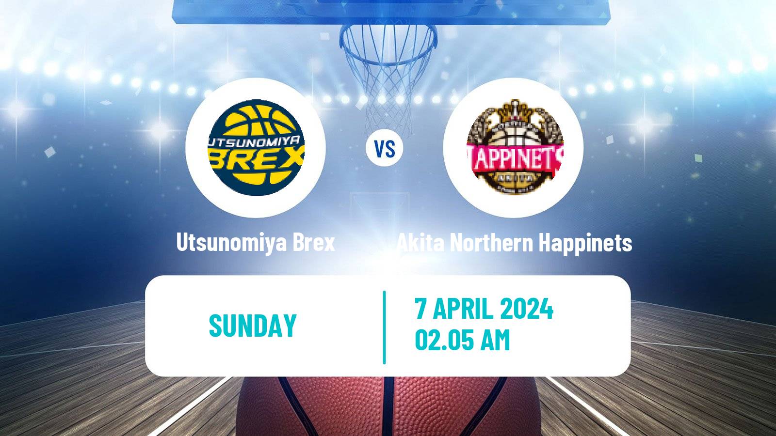 Basketball BJ League Utsunomiya Brex - Akita Northern Happinets