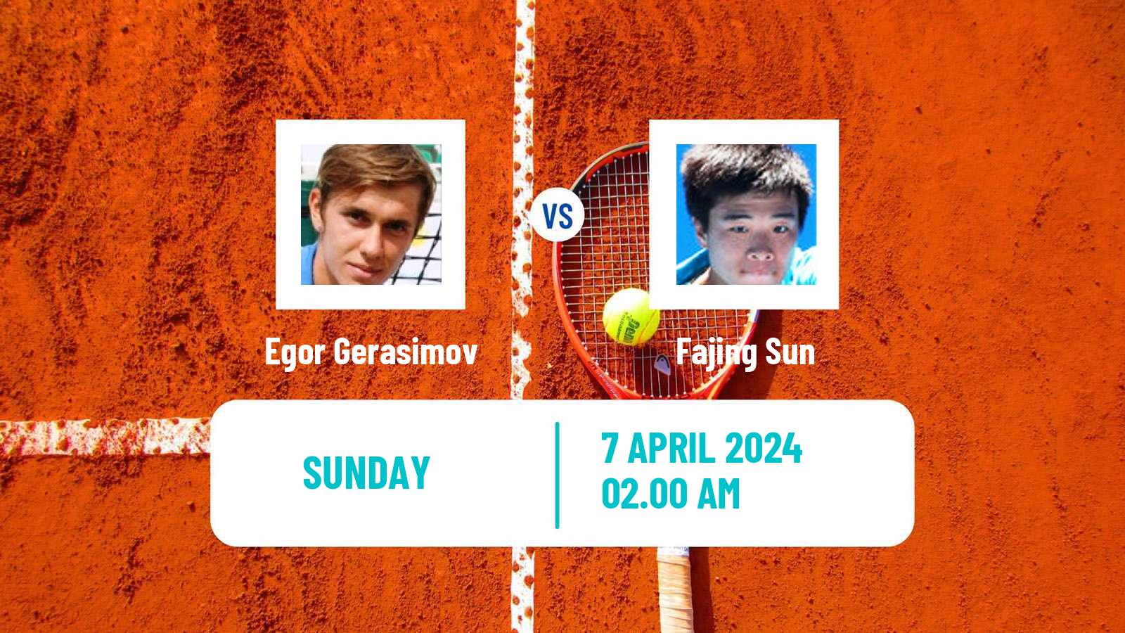 Tennis Busan Challenger Men Egor Gerasimov - Fajing Sun