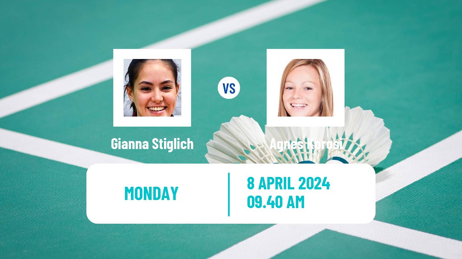 Badminton BWF European Championship Women Gianna Stiglich - Agnes Korosi