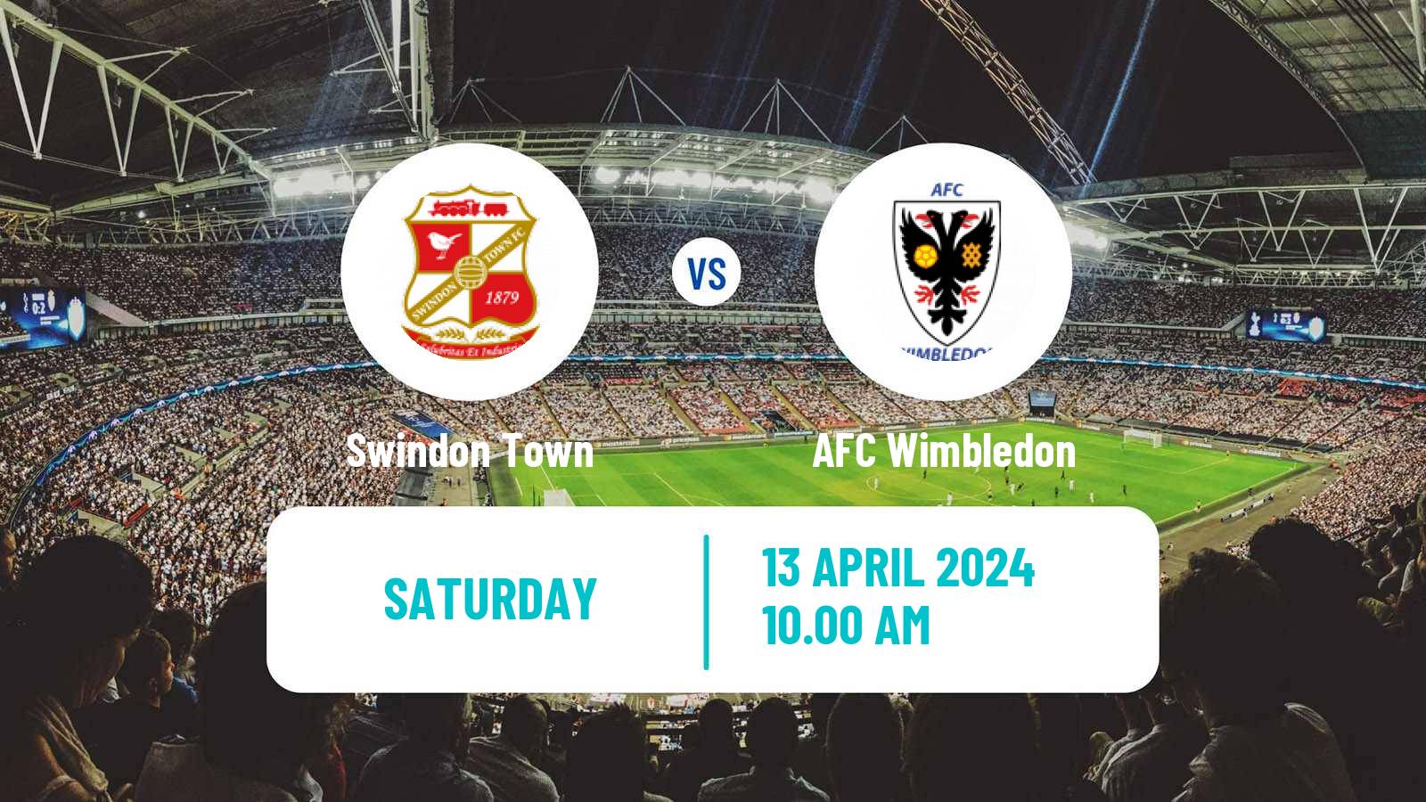 Soccer English League Two Swindon Town - AFC Wimbledon