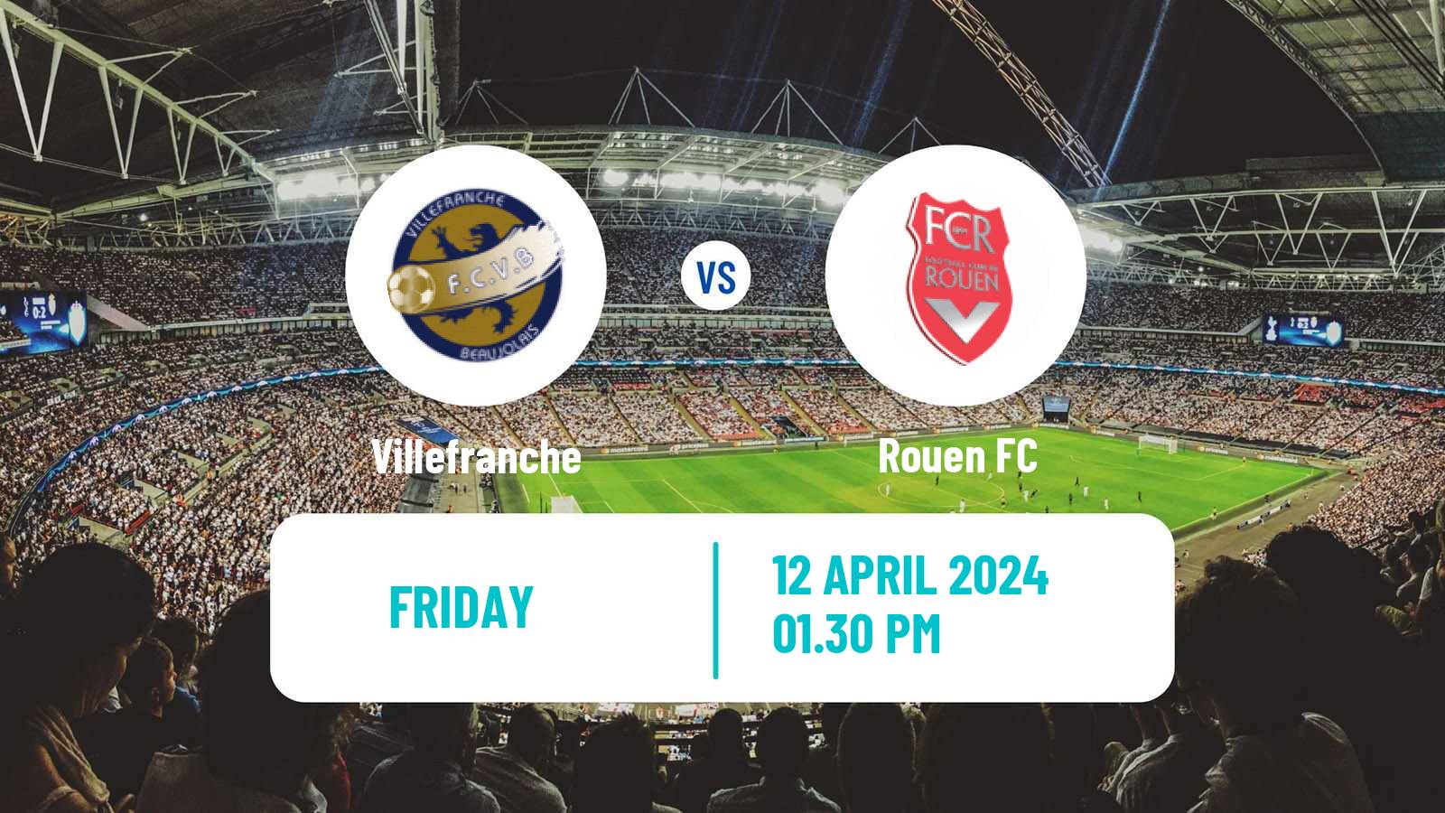 Soccer French National League Villefranche - Rouen FC
