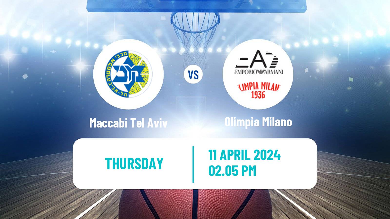 Basketball Euroleague Maccabi Tel Aviv - Olimpia Milano