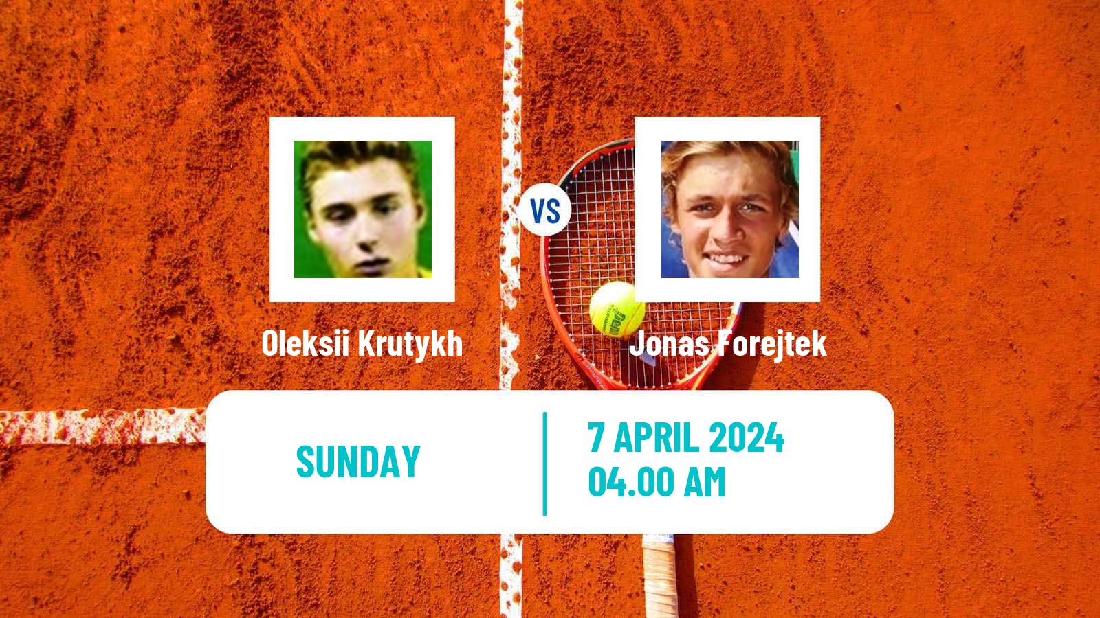 Tennis Split Challenger Men Oleksii Krutykh - Jonas Forejtek