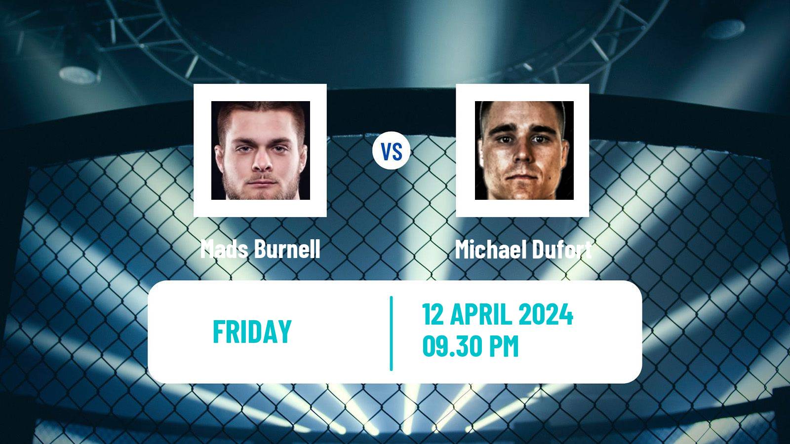 MMA Lightweight Pfl Men Mads Burnell - Michael Dufort
