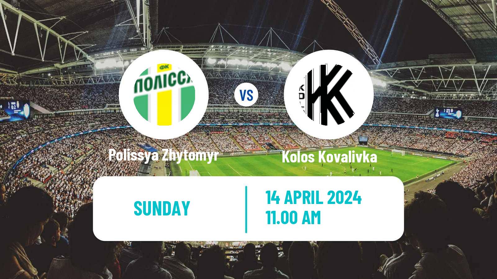 Soccer Ukrainian Premier League Polissya Zhytomyr - Kolos Kovalivka