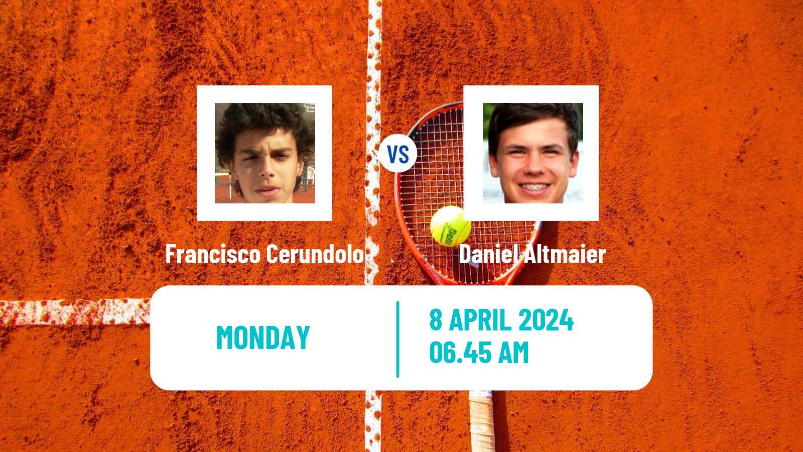 Tennis ATP Monte Carlo Francisco Cerundolo - Daniel Altmaier